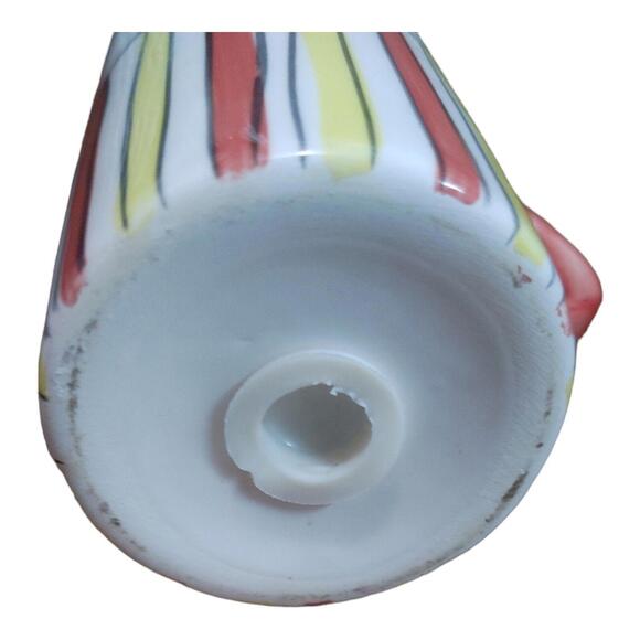 Vintage Replacement Ceramic Popcorn Shaker Red and Yellow 4 Inches - Picture 3 of 3